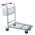 Warehouse Folding Plastic and Meyal Platform Lorry Cart/Flat Trolly/Four-Wheel Lorry with Handrail (YD-WF001)